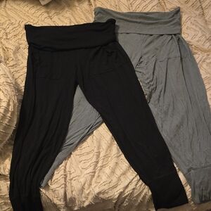 Aerie Charcoal Fold-Over Waist Pants